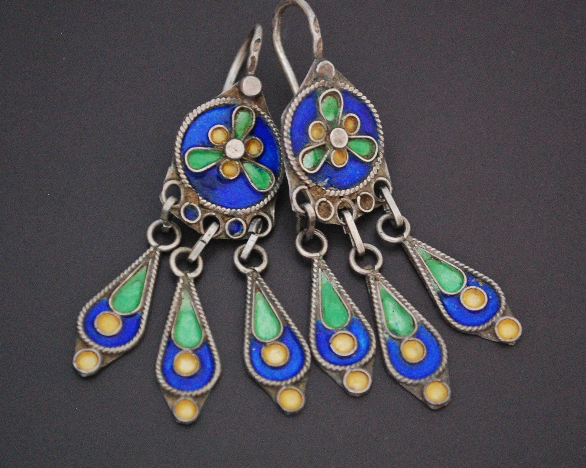Cute Berber Enamel Earrings