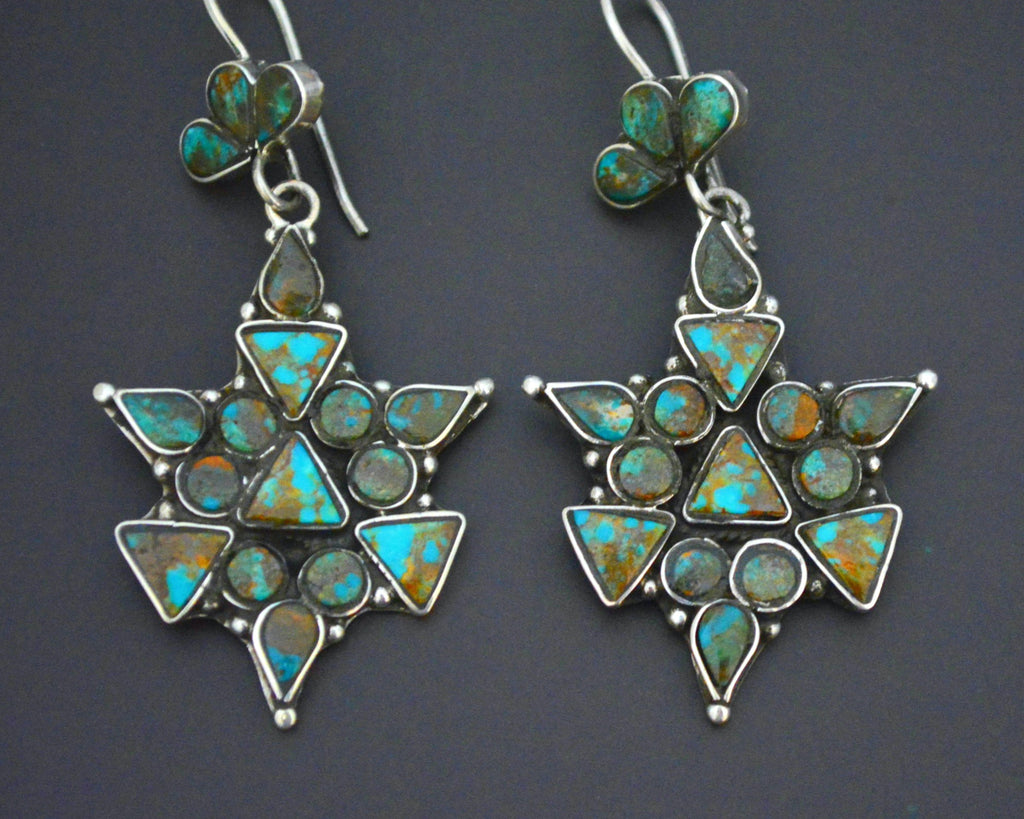 Ethnic Turquoise Earrings from India