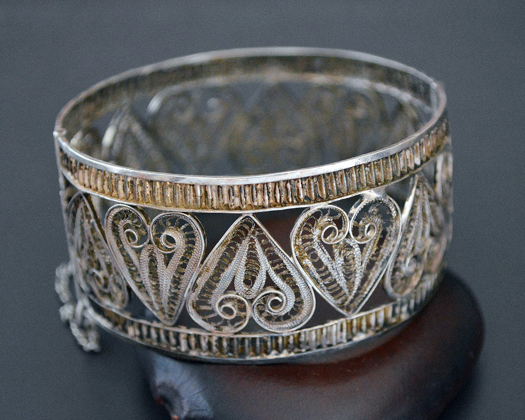 Gilded Tunisian Filigree Hinged Bracelet