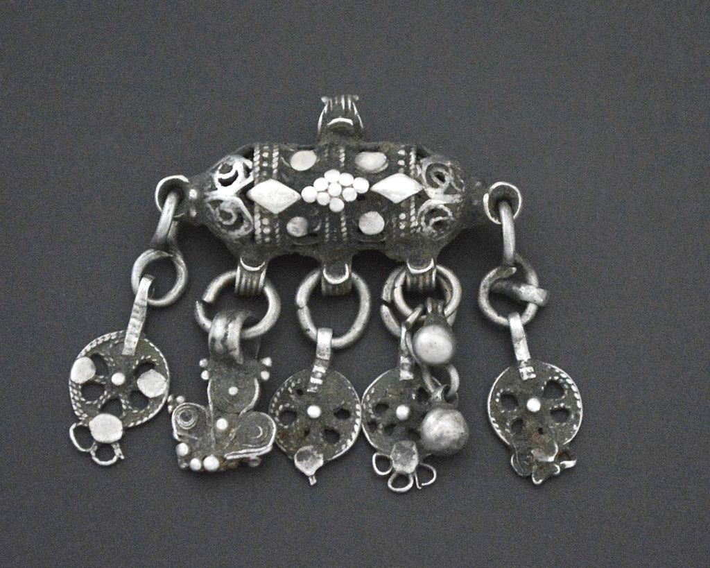 Yemeni Silver Hirz Pendant with Dangles