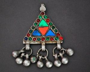 Afghani Pendant with Glass and Bells
