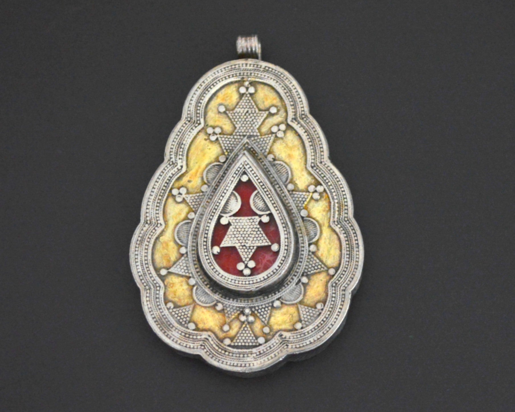 Large Gilded Silver Kazakh Pendant