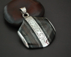 Tuareg Silver Ebony Pendant - LARGE