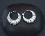 Small Ethnic Tribal Hoop Earrings - Puffy