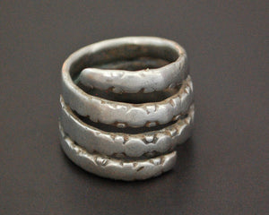 Pinky Old Tribal Coil Ring from India - Size 4.5
