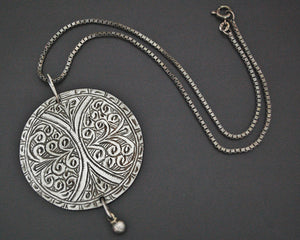 Engraved Berber Head Ornament Pendant on Chain