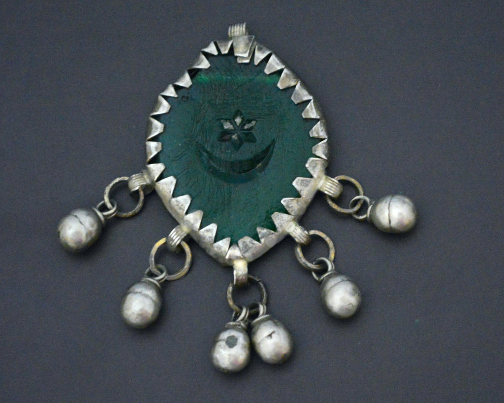 Crescent and Star Glass Pendant from Siwa Oasis Egypt