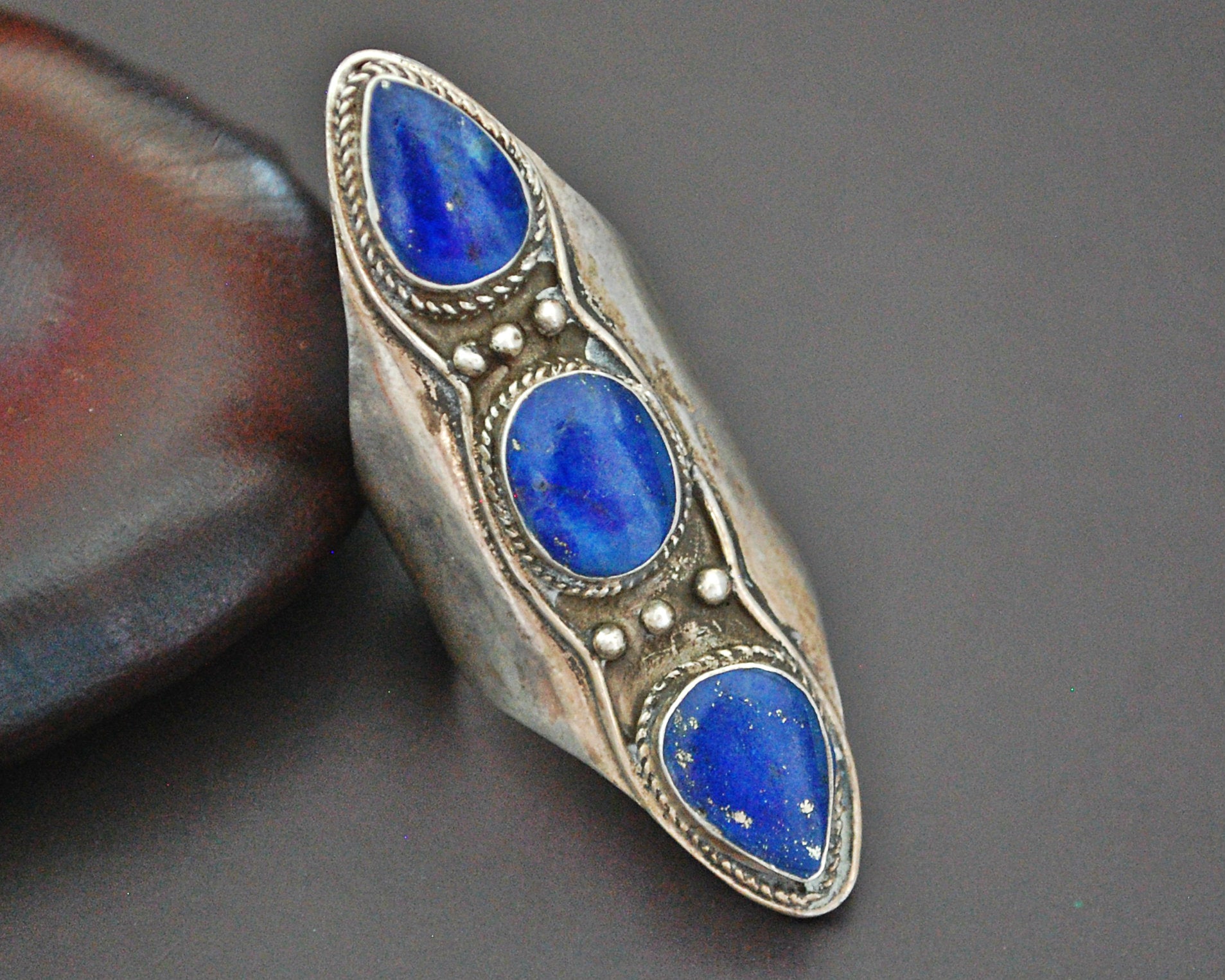 Vintage Nepali Lapis Lazuli Ring - Size 8.25