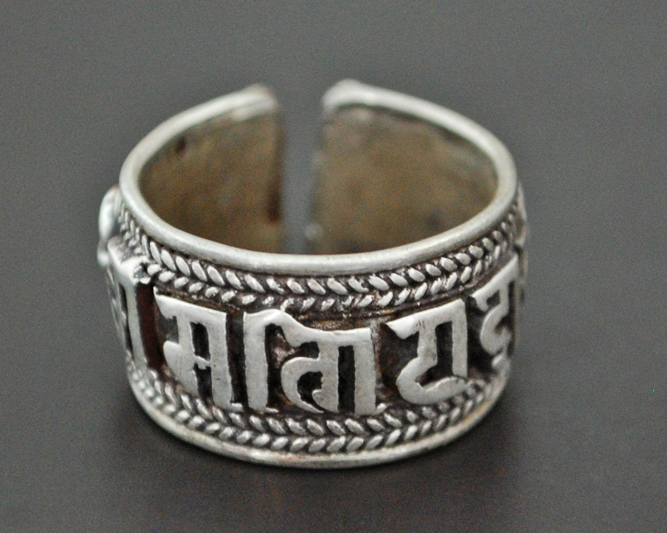 Mantra Om Band Ring from Nepal - Om Mani Padme Hum