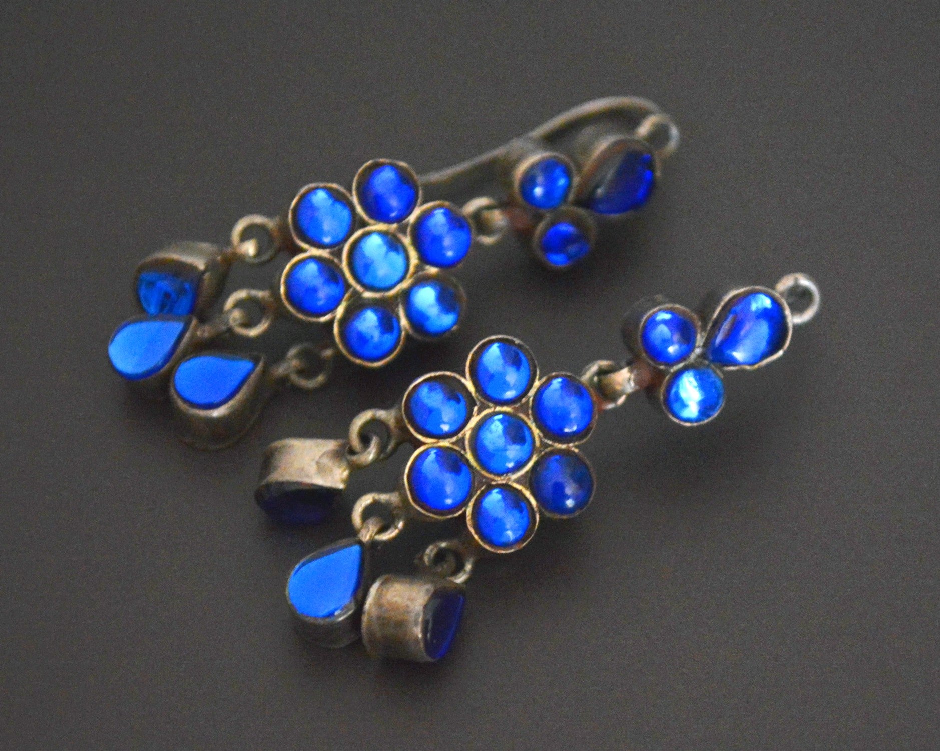 Rajasthani Earrings with Blue Glass