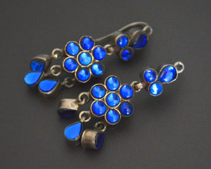 Rajasthani Earrings with Blue Glass