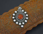 Rajasthani Carnelian Silver Pendant