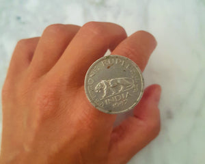 Indian Coin Ring - Size 6.5
