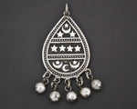 Egyptian Crescent Moon and Star Pendant with Bells