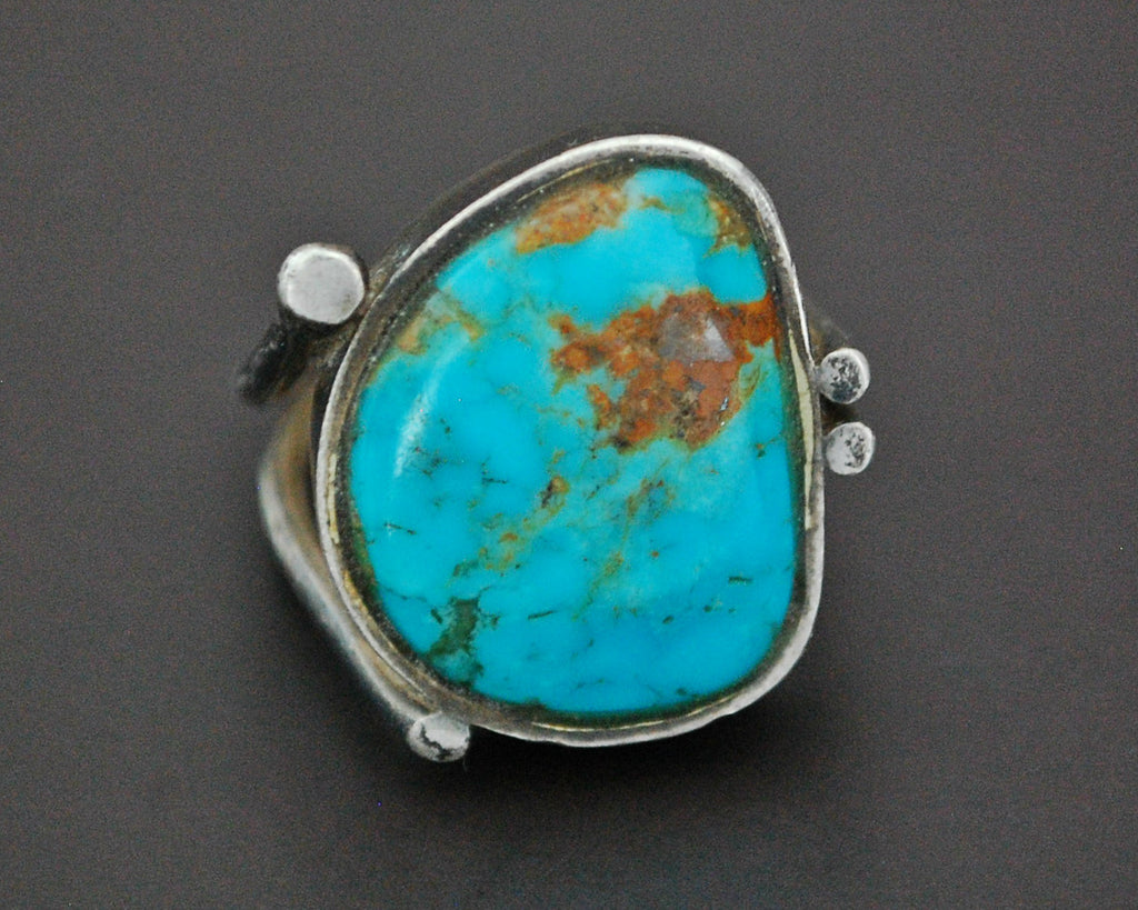 Ethnic Persian Turquoise Ring - Size 8