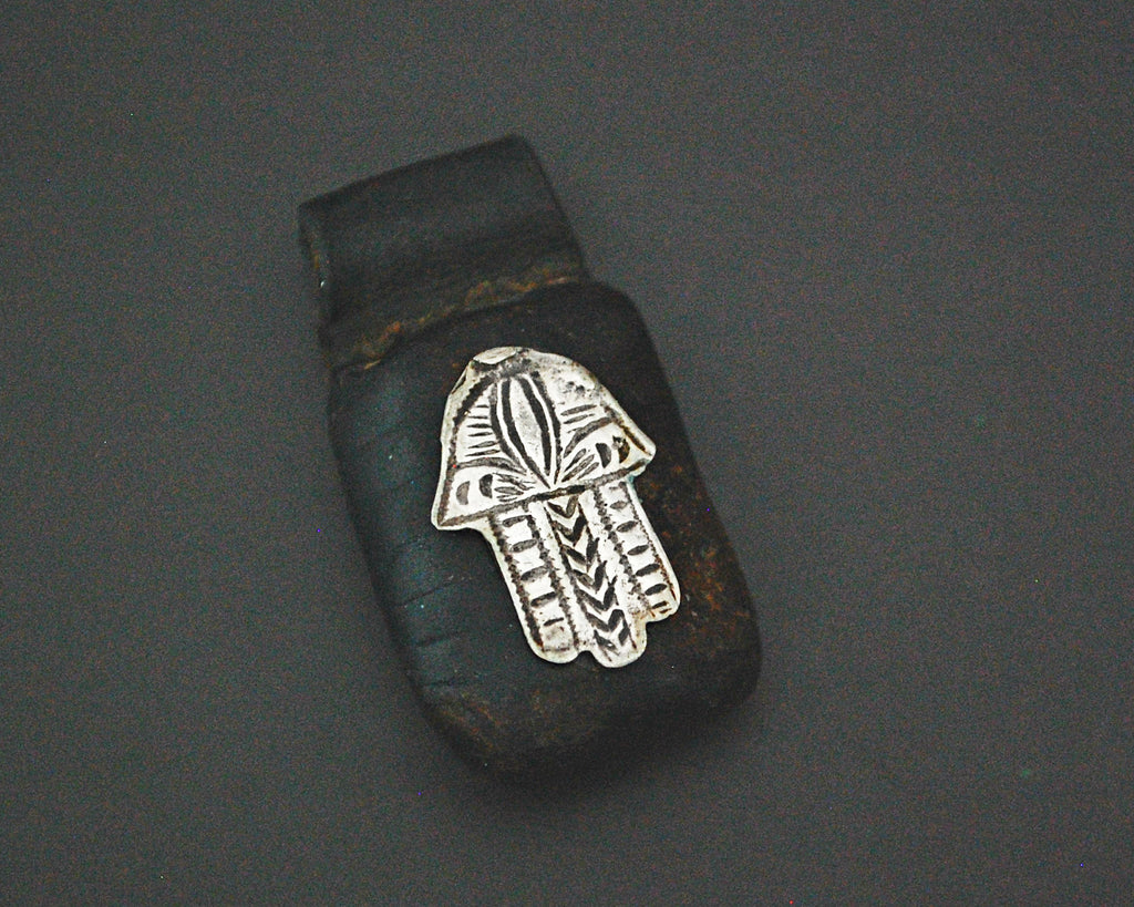 Tuareg Hand of Fatima Leather Talisman Amulet