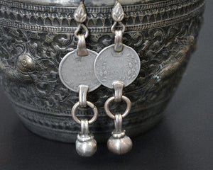 Indian Coin Dangle Earrings with Bell Dangle
