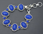 Ethnic Lapis Lazuli Link Bracelet - Adjustable Length