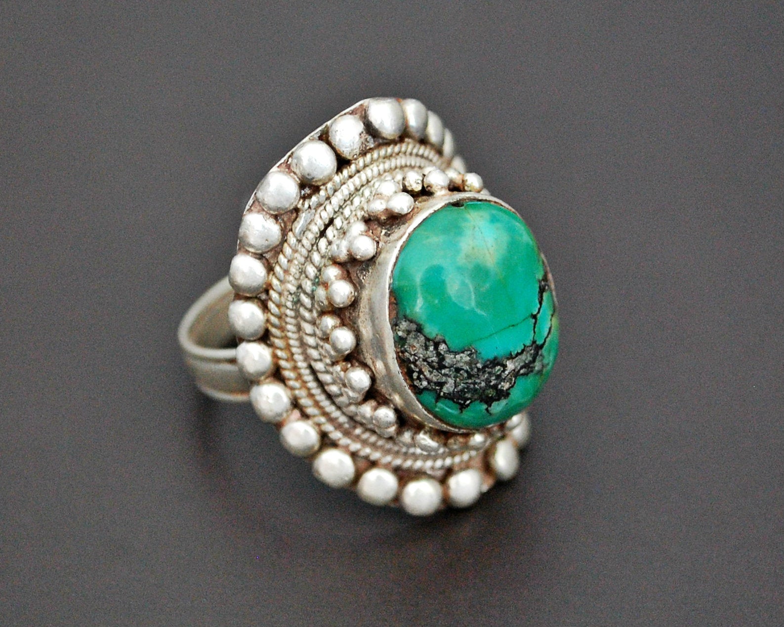 Large Nepali Turquoise Ring - Size 11