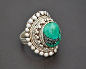Large Nepali Turquoise Ring - Size 11