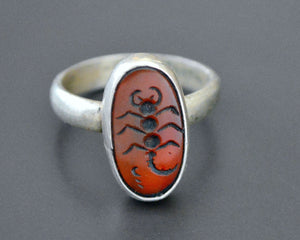 Scorpion Carnelian Ring - Size 9