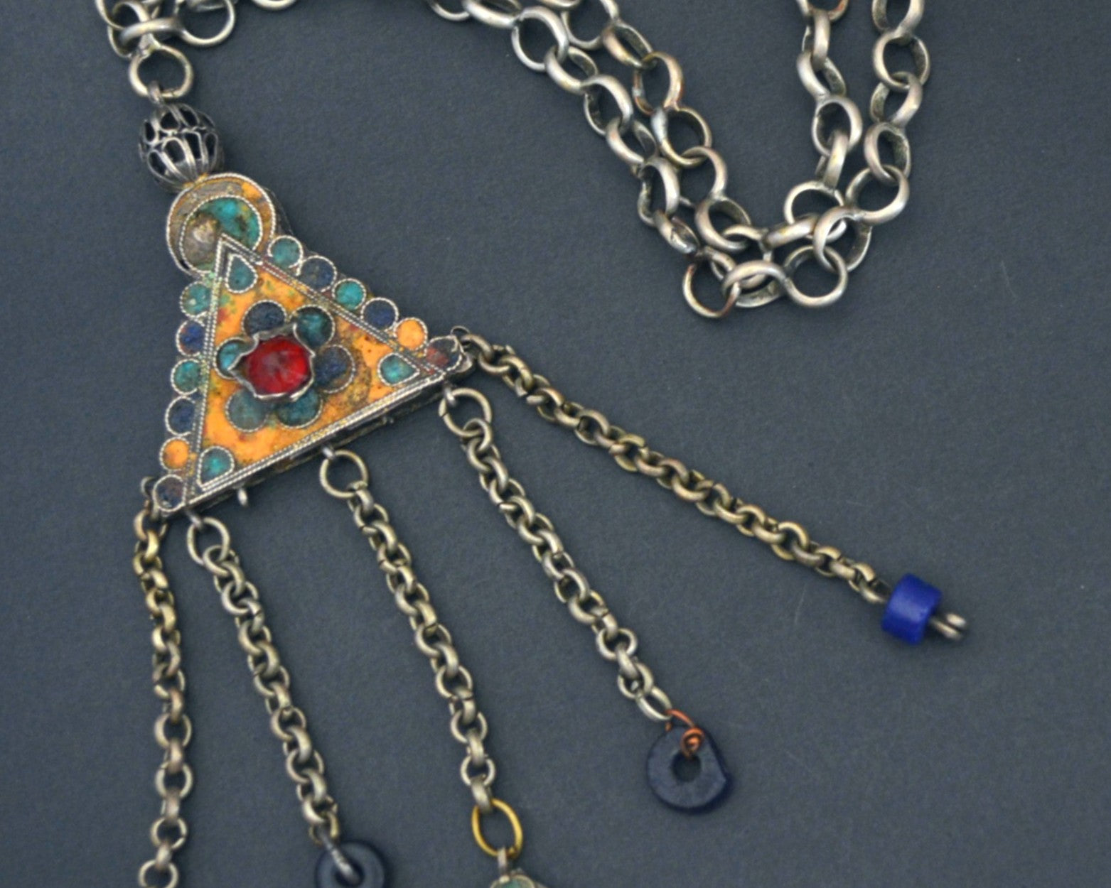Tunisian Enamel Pendant on Chain