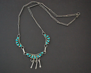 Zuni Turquoise Needlepoint Necklace - Choker Length