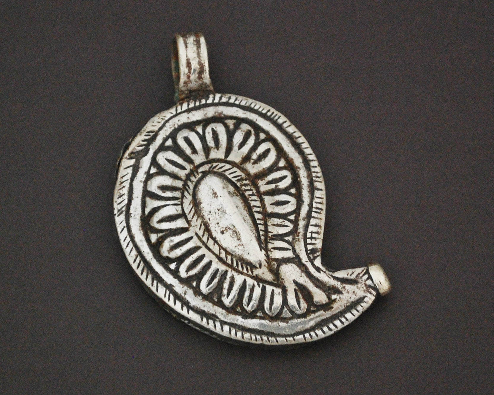 Indian Tribal Paisley Silver Pendant
