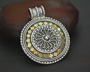 Vintage Omani Silver Gilded Pendant