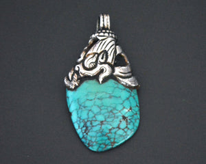 Nepali Turquoise Dragon Pendant