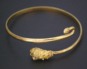 Vintage Gilded Lion Head Bracelet or Upper Arm Bracelet