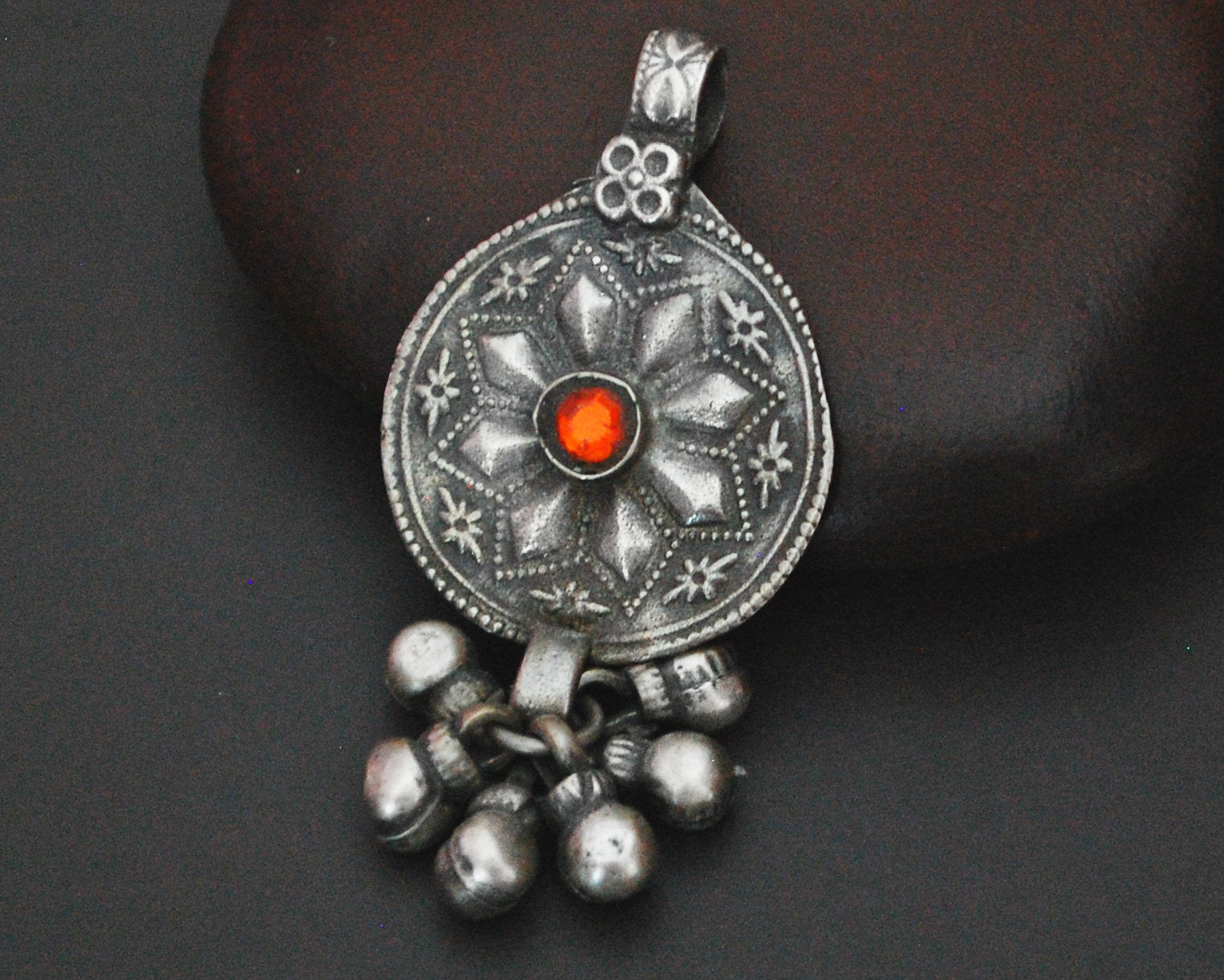 Afghani Silver Pendant with Bells