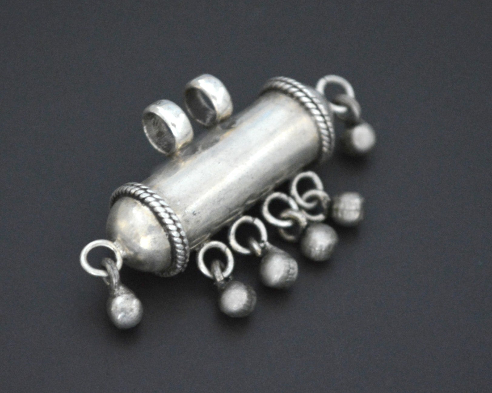 Rajasthani Silver Taviz Pendant with Bells