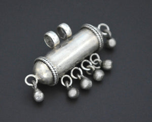 Rajasthani Silver Taviz Pendant with Bells