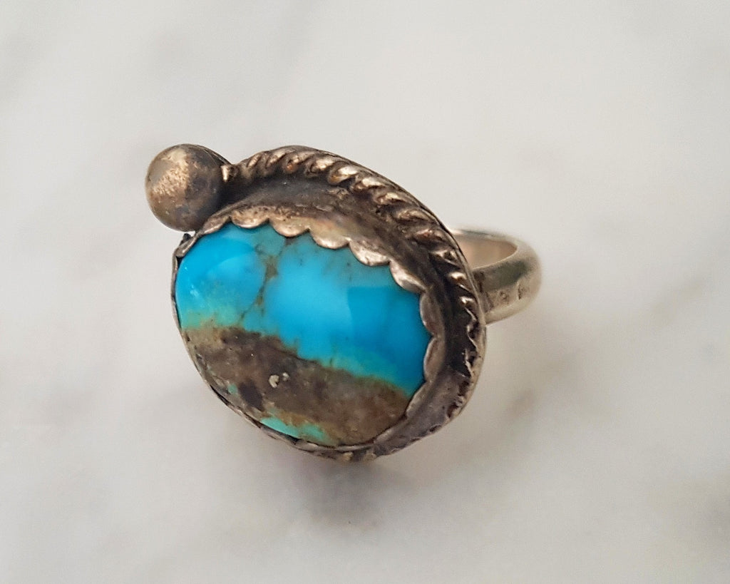 Ethnic Turquoise Ring - Size 5