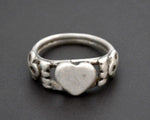 Old Rajasthani Heart Ring - Size 7.5