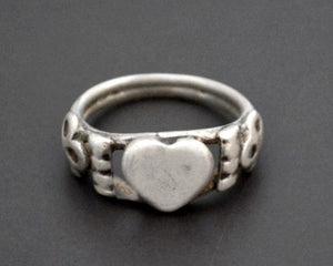 Old Rajasthani Heart Ring - Size 7.5
