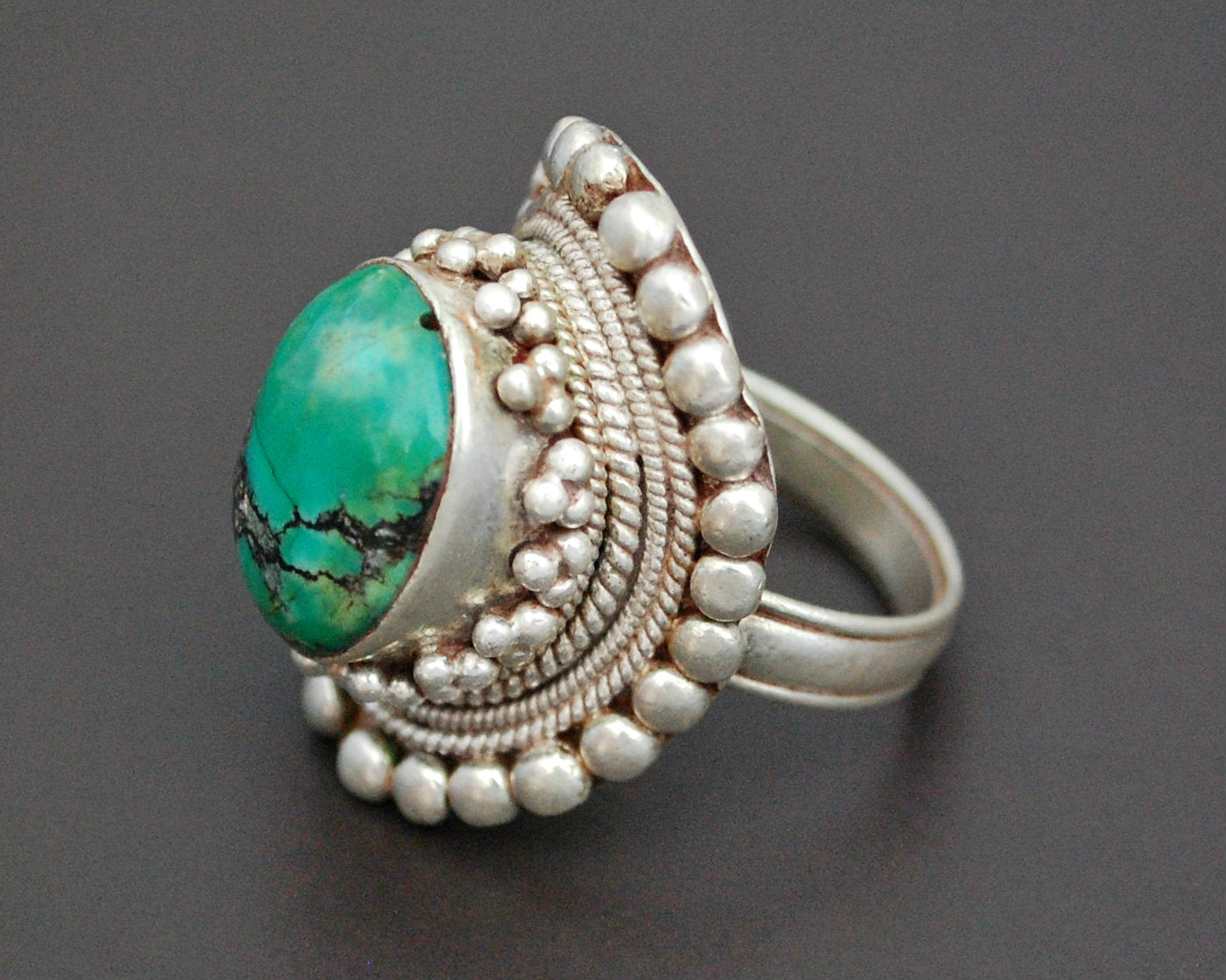 Large Nepali Turquoise Ring - Size 11