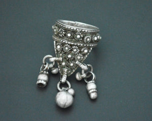 Reserved - Old Yemeni Ring with Bells - Size 7.5