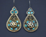 Gilded Uzbek Turquoise Earrings