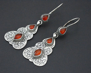 Ethnic Carnelian Dangle Earrings