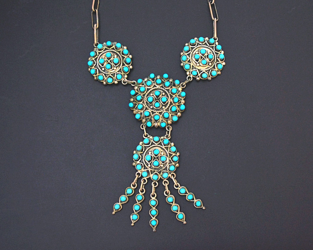 Zuni Turquoise Silver Necklace