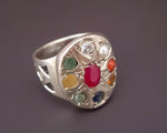 Navaratna Indian Astrology Ring - Size 7.25 - Nine Gemstone Ring