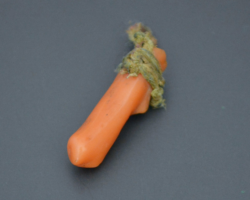 Old Coral Pendant from Morocco with Thread