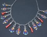 Berber Kabyle Coral Enamel Necklace