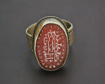 Arabic Writing Carnelian Ring - Size 10