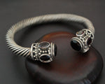 Solid Twisted Garnet Cuff Bracelet