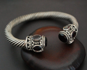 Solid Twisted Garnet Cuff Bracelet