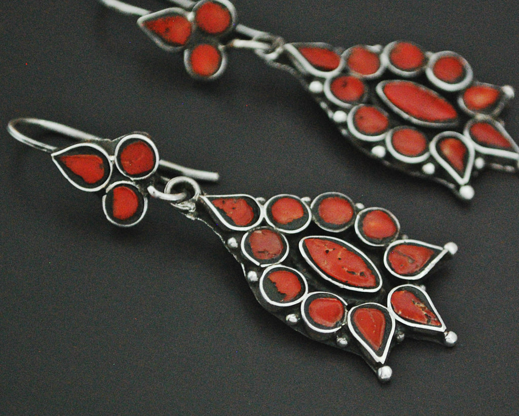 Wonderful Ethnic Coral Earrings from India