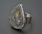 Kazakh Silver Gilded Ring - Size 7.75 / 8